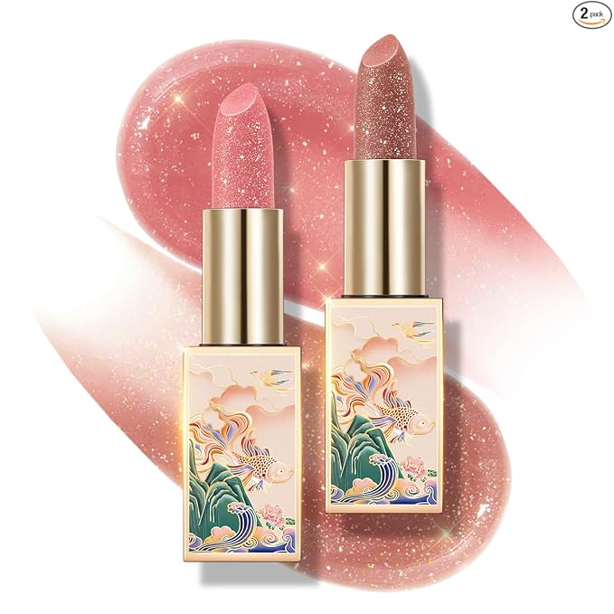 CATKIN Bálsamo labial tintado con purpurina para labios ultra hidratante, humectante labial, cuidado de labios con vitamina E nutritivo para labios agrietados y secos, 0.12 onzas, C15 Destiny, rojo