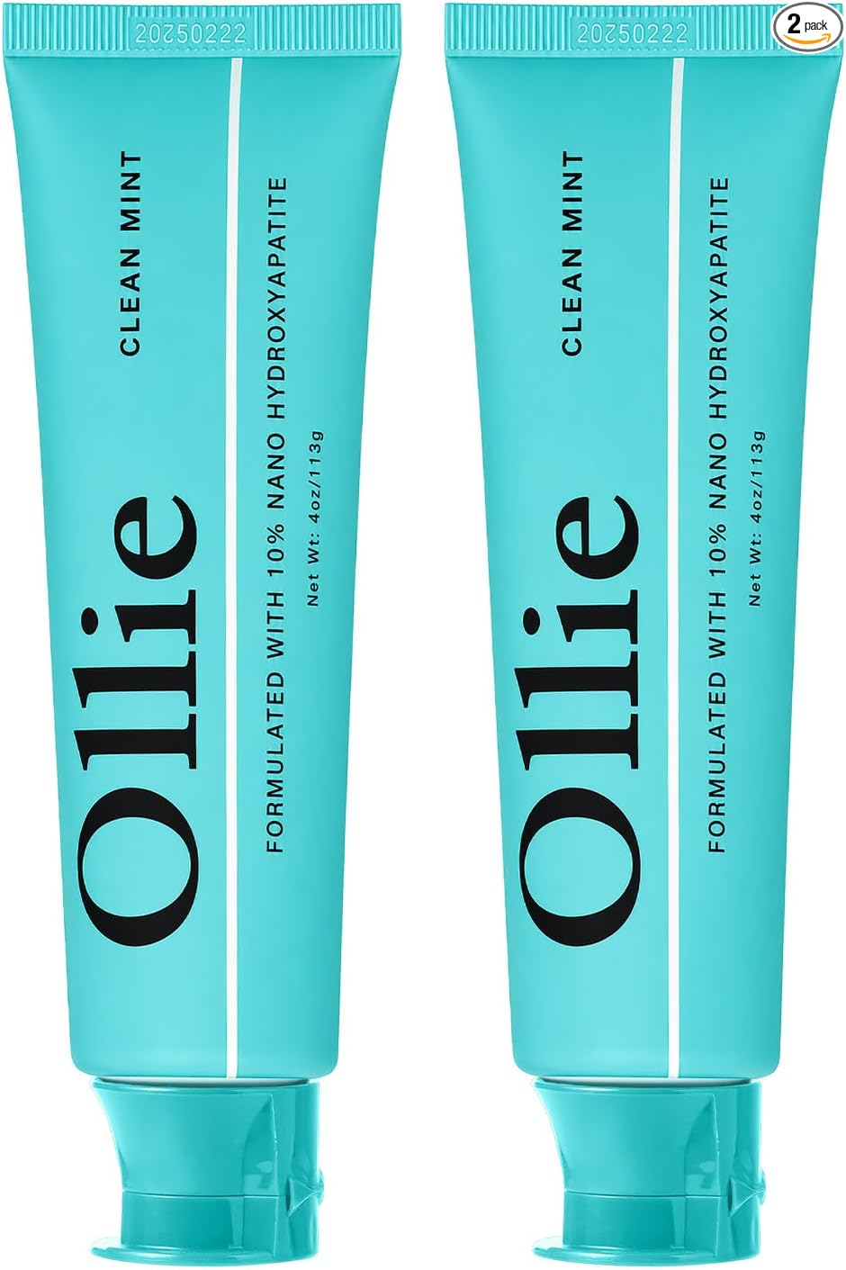 Ollie Pasta de dientes 10% Nano hidroxiapatita sin flúor para esmalte remineralizante, dientes sensibles y blanqueamiento, menta limpia, 4 onzas (paquete de 1)
