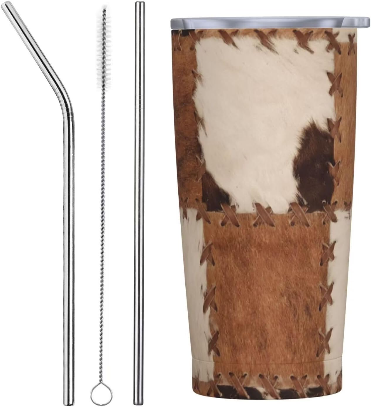 Vaso aislado de acero inoxidable de 20 onzas con tapa y pajilla, diseño vintage de mariposas florales, acuarela, taza de café, té, vino, botella de agua para mujeres y hombres