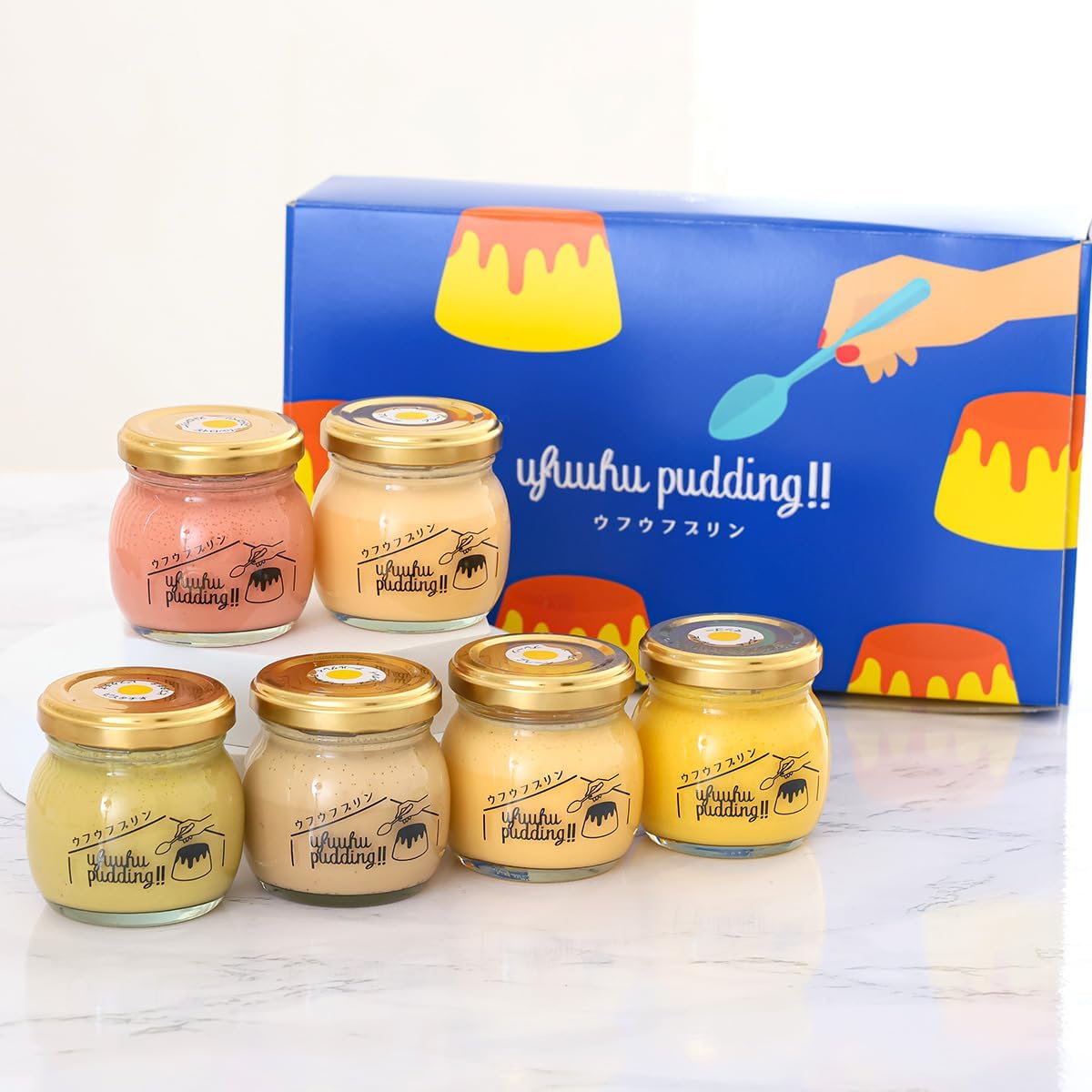 Gift Pudding (Ufuf Garden Scalloped Raw Pudding) Dessert, Sweets, Gift, Ordered Sweets (Gift Japanese Pudding, 6 Pieces)