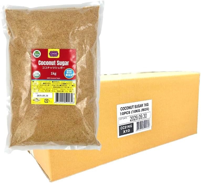 Coconut Sugar (Large Capacity, 2.2 lbs (1 kg), Additive-free, Pesticide-free, USDA Certified Organic Coconut Sugar, 2.2 lbs (1 kg) x 1 Bag