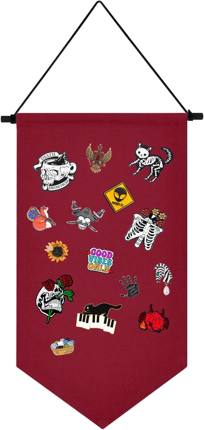 Broche para colgar en la pared, estuche de almacenamiento de joyas, soporte de exhibición de lienzo, soporte de pin esmaltado, soporte para pancartas, aretes, collar, organizador de colección