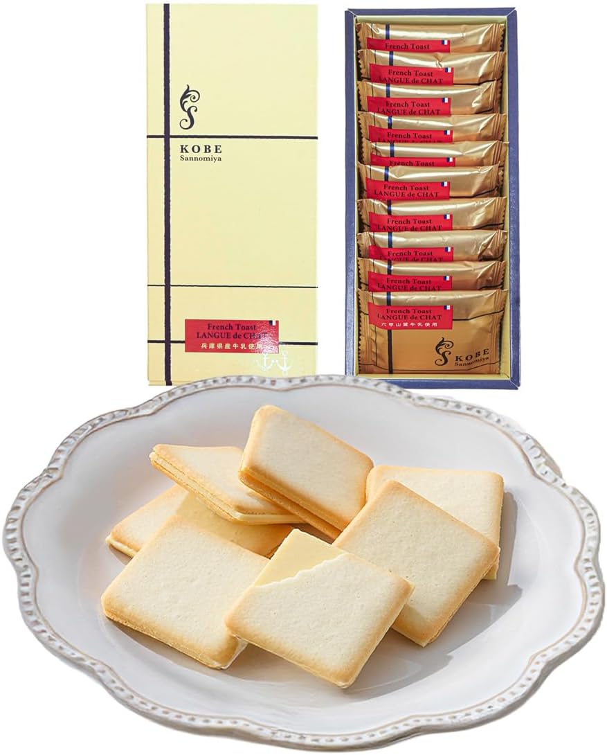 Kondi Tri Kobe Langdosha French Toast, Pack of 10, Father's Day, Summer Gift, Kobe Souvenir, Popular, Cookies, Individually Wrapped, Kobe Souvenir, Gift, Present, Candy [Light Crispy Maple Scented]