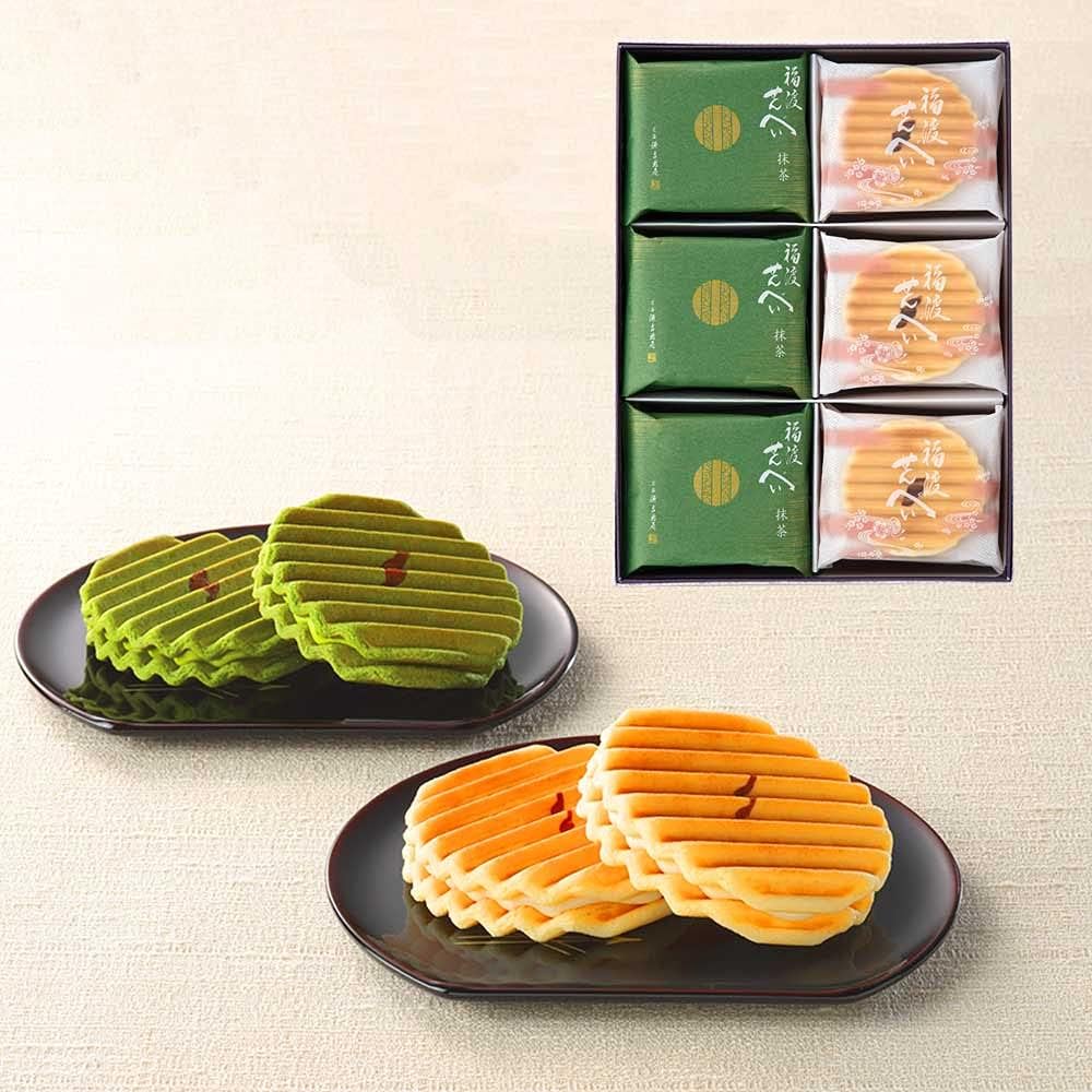 Sonke Gen Yoshinoya Fukuwata Senbei Matcha Assortment, 10 Pieces (Gift, Sweets, Hand Souvenir)