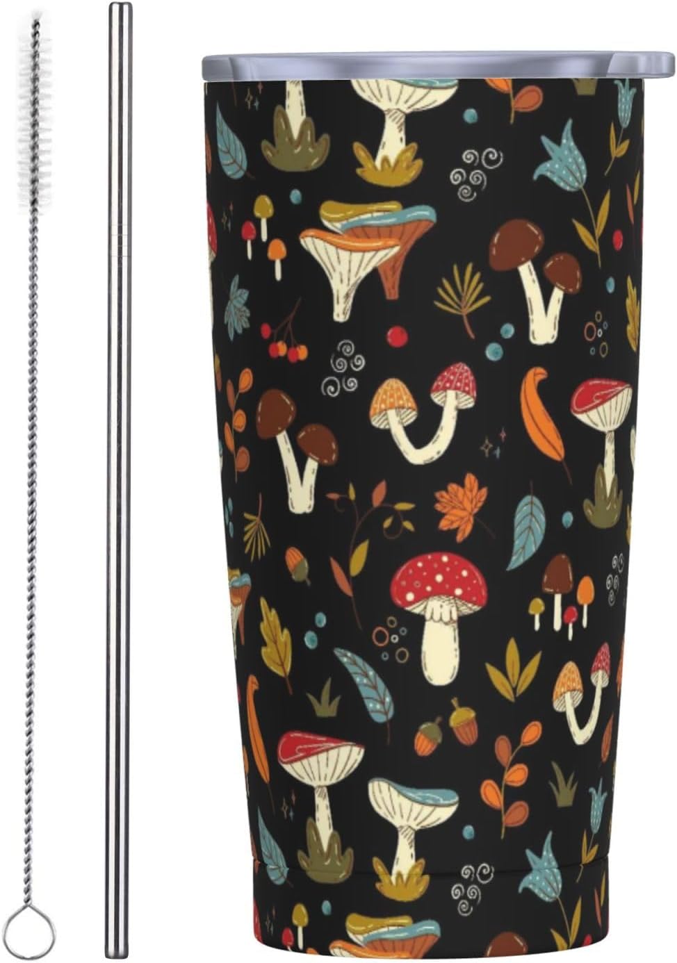 Dragonfly - Vaso de 20 onzas con tapa y popote para mujeres y hombres, taza aislada con diseño de libélula rosa y azul, para amantes de los animales, vaso de acero inoxidable de doble pared
