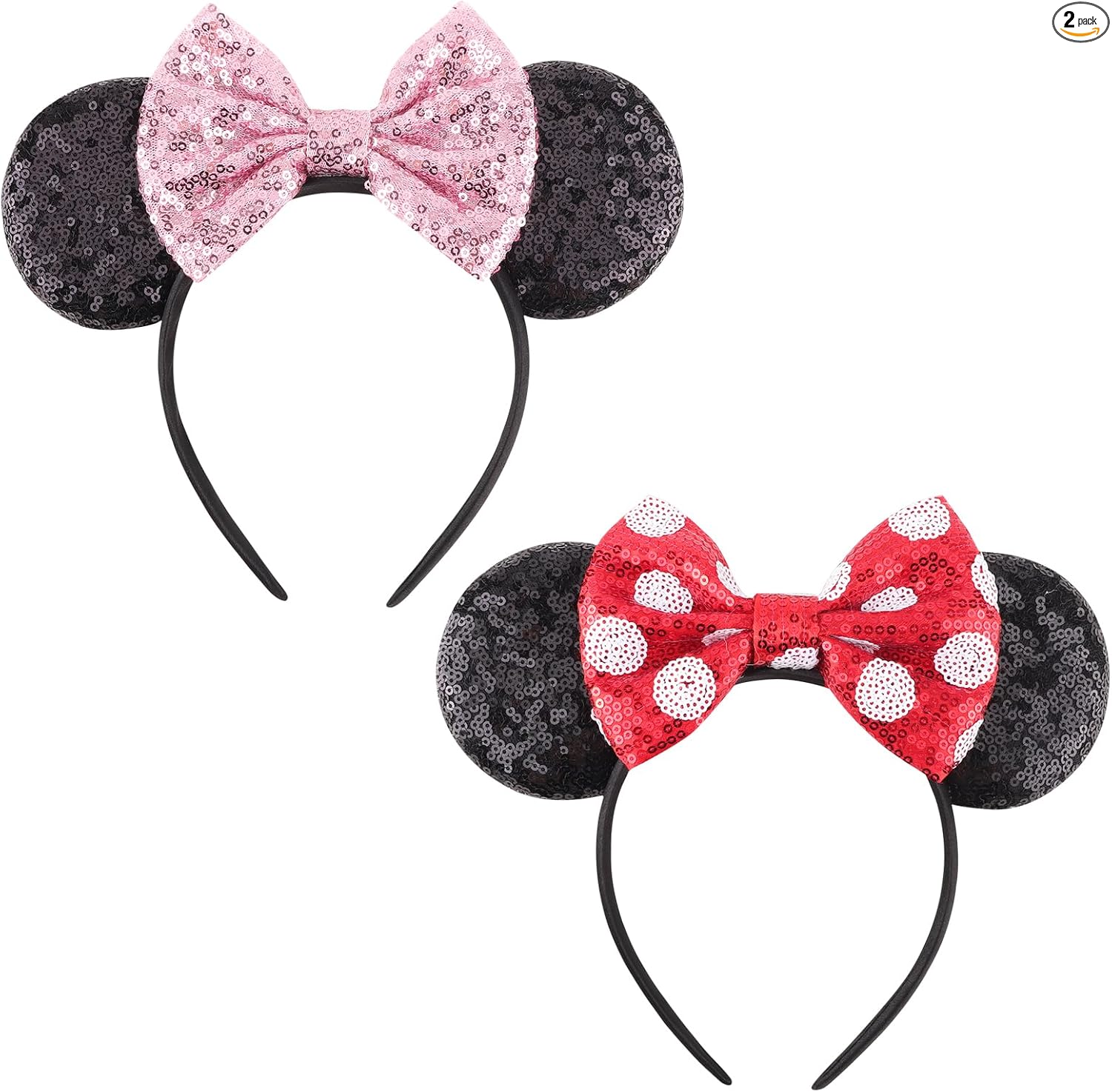DRESHOW Mouse Ears Bow Headbands Sequins Party Decoration Cosplay Costume for Women