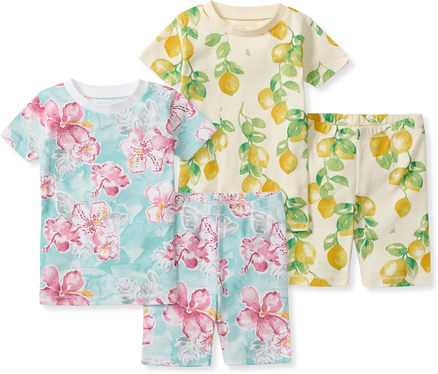 Burt's Bees Baby Pijama unisex de algodón, camiseta de manga corta de 2 piezas y pantalones cortos | Snug fitting, yet comfy warm weather pajamas sets are made in our classic rib fabric