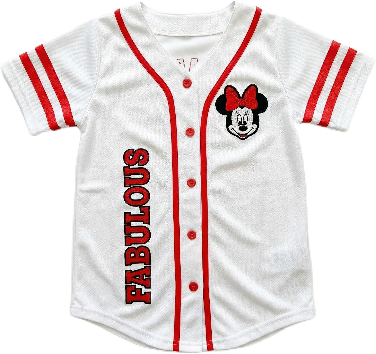 Disney Camiseta de béisbol de Minnie Mouse para niñas, tallas 4-16