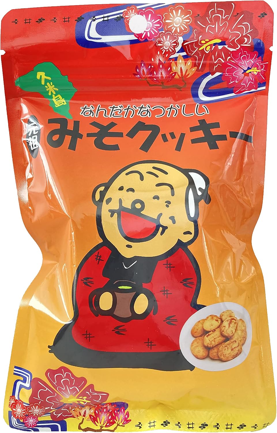 Ganso Miso Cookies, Made with Miso from Kumejima, Somewhat Noble (Large) 1 Bag 6.3 oz (180 g), Zipper Included