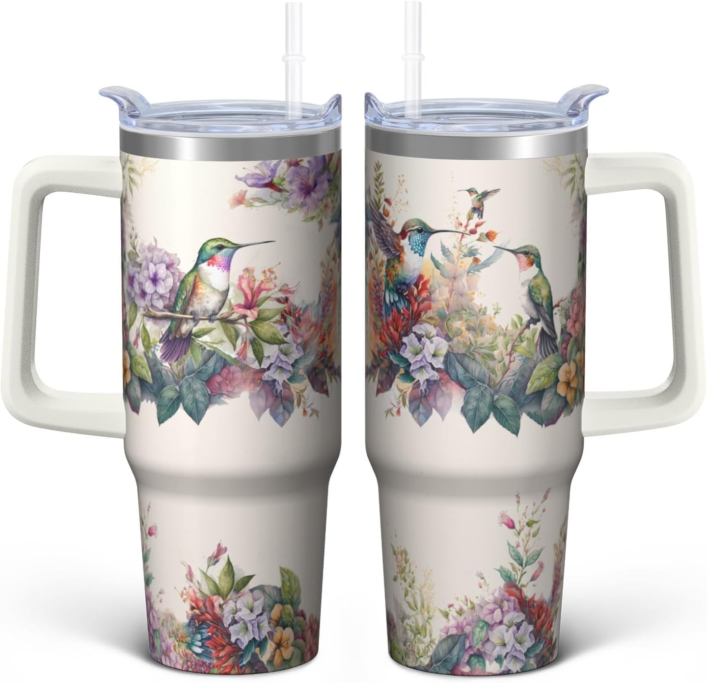 Vaso de mariposa con asa y pajita, botella de agua de viaje de 30 onzas con tapa, taza aislada de acero inoxidable, regalos de cumpleaños para mujeres amantes de los animales