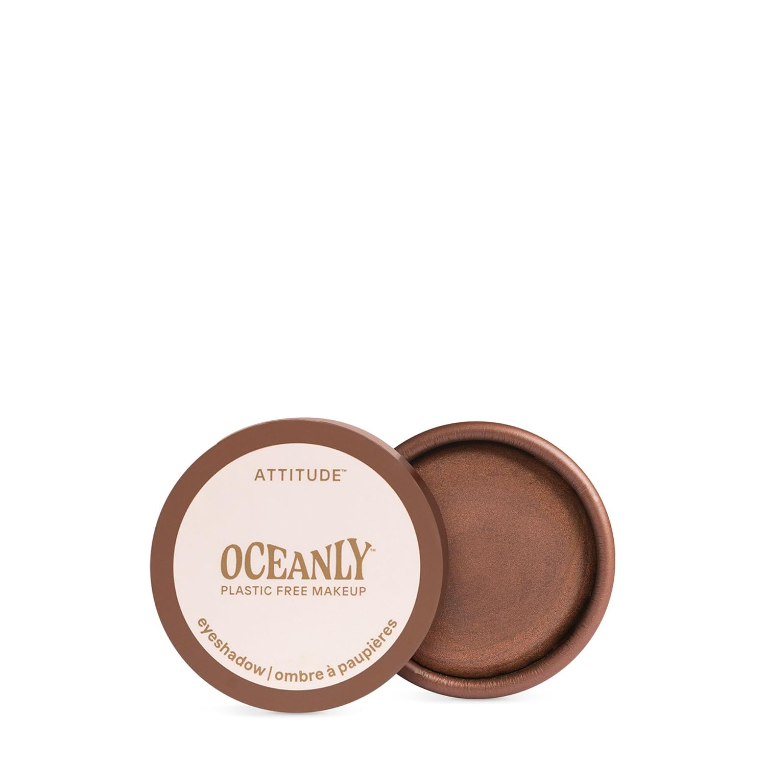 ATTITUDE Oceanly Sombra de ojos, Verificado por EWG, Sombra de Ojos Individual Brillante en Crema, Sin Plástico, Belleza y Maquillaje Veganos, Happy Hour, 0.16 Fl Oz