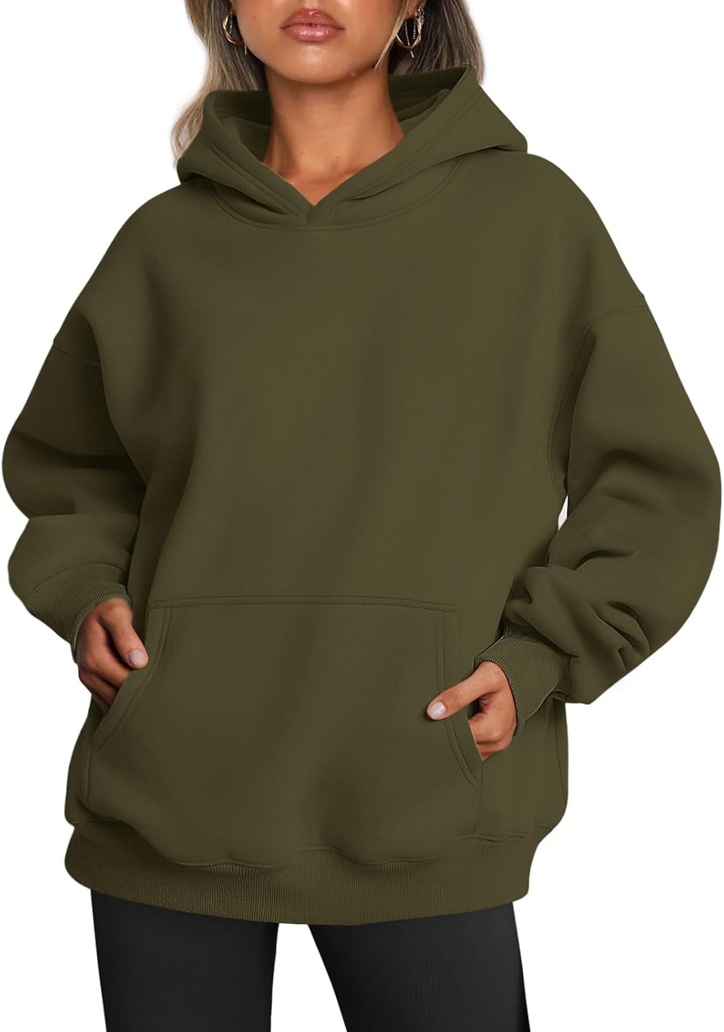 Trendy Queen Sudaderas con capucha de gran tamaño para mujer, sudaderas de felpa para mujer, suéteres de moda de otoño, suéteres de invierno | Gentle Skin Feel, Aesthetic Drop Shoulder, Large Kangaroo Pocket, Seamless Daily Outfit Match