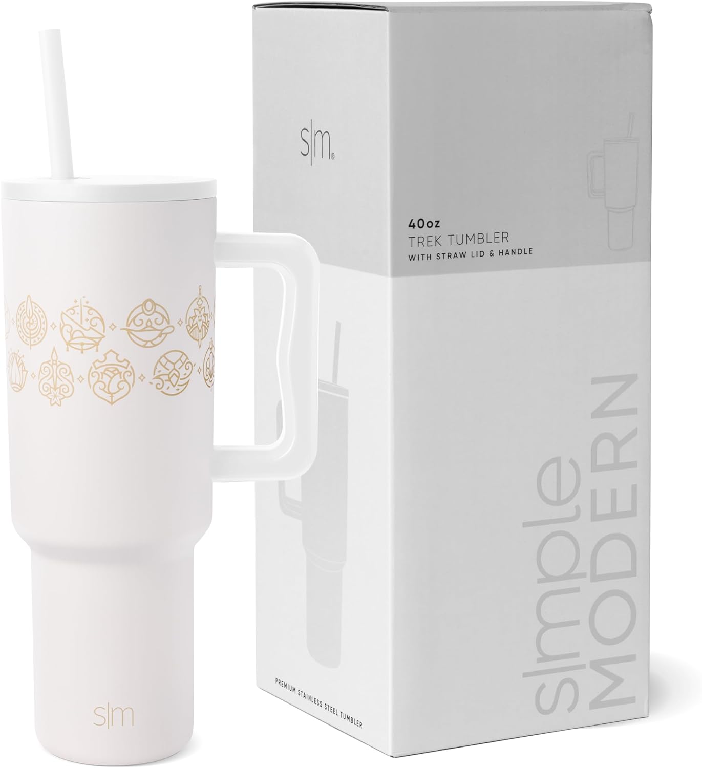 Simple Modern Disney Vaso de 40 oz con Asa y Tapa con Pajita | Botella de Agua de Acero Inoxidable Aislada Reutilizable Taza de Viaje | Regalos para Mujeres Hombres Él Ella | Colección Trek | 40oz |