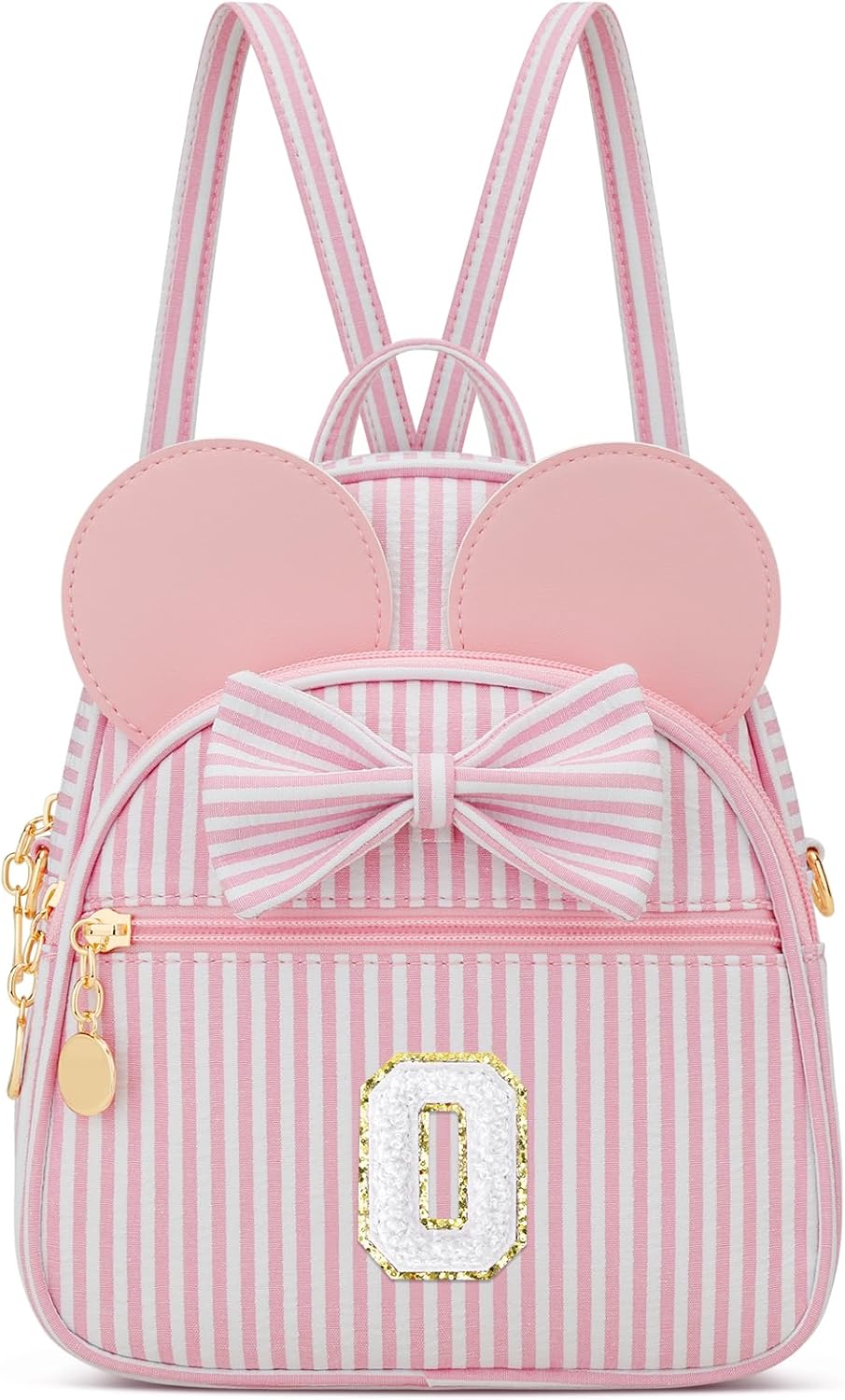 Regalo de cumpleaños personalizado para niñas pequeñas, mochila pequeña con inicial para niñas pequeñas, lindo mini bolso para niños de 3 a 10 años, rosa A