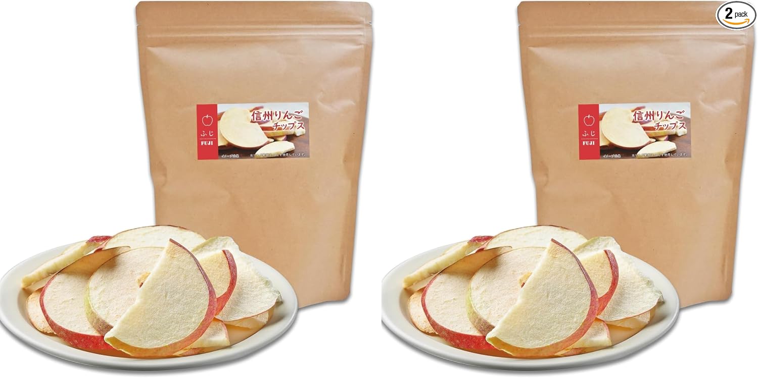 Asuzac Foods Shinshu Apple Chips Fuji Freeze-Dried Non-Fried Stand Pack 25g x 4 Bags Domestic Fuji