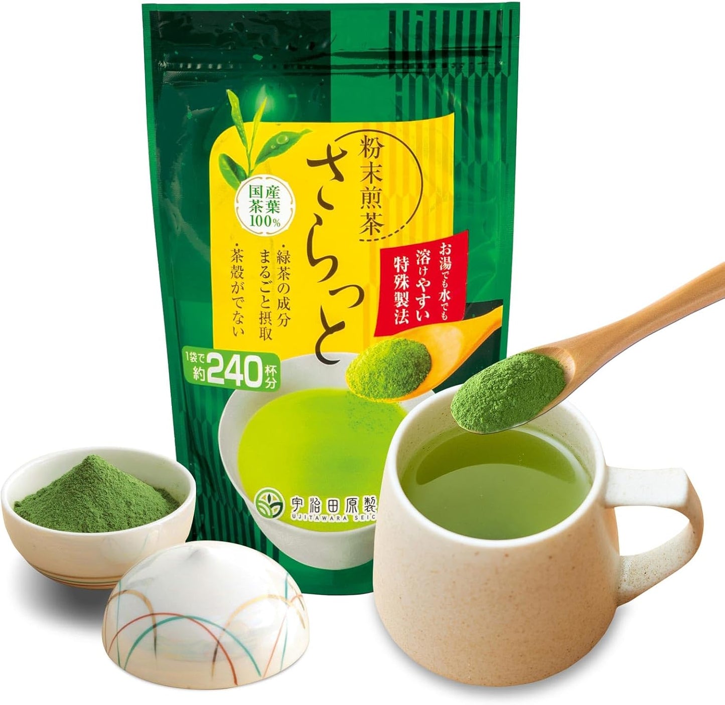 Uji-tawara Tea Plantation Powdered Sencha Tea, Smooth Green Tea Powder, Sencha Green Tea, Japanese Tea, Bottle Tea, Powdered Tea (3 Flavors (3 x 6 bags = 18 bags)) 27493