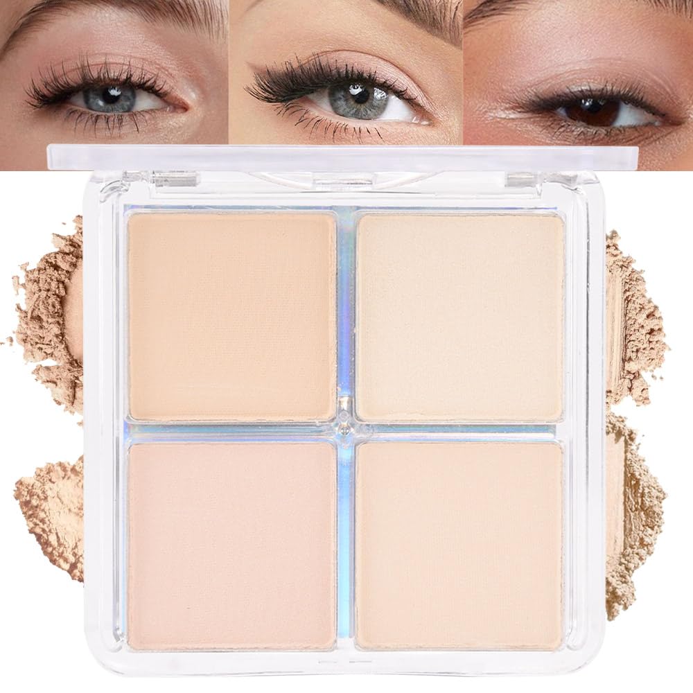 evpct - Paleta de sombra de ojos cuadrada en polvo mate marrón desnudo, rosa desnudo claro, marrón oscuro natural, sombra de ojos mate ahumada de alta pigmentación, mini paleta de maquillaje para