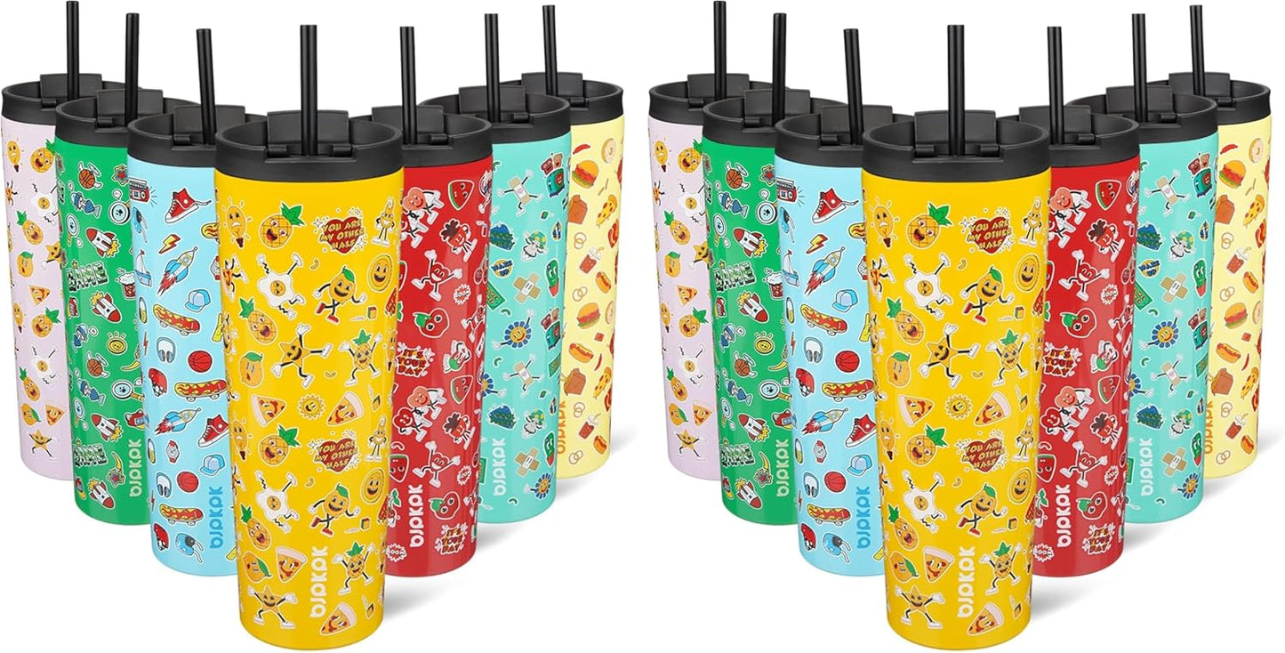 BJPKPK - Vaso de acero inoxidable con aislamiento, tapa y pajilla, taza de café para viaje, de 18 onzas, diseño de laguna