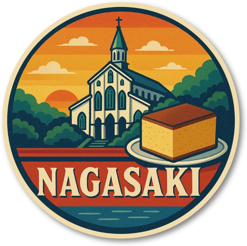 Nagasaki Local Sticker Set, 8 Different Prefecture Designs, Includes Sakurajima, Gayen Yamakasa, Hot Springs, Balloons, Mango, Castela, Perfect for Travel, Tourism, Souvenirs