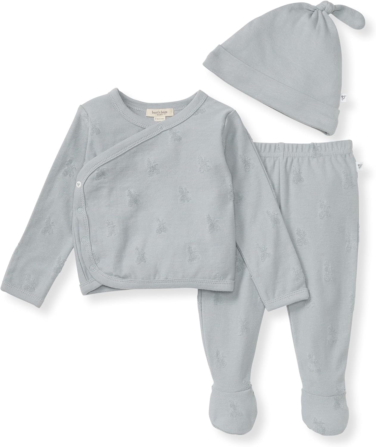 Burt's Bees Baby conjunto de bebé para niñas unisex Take Me Home, paquete de 3 piezas: top, pantalón y gorro