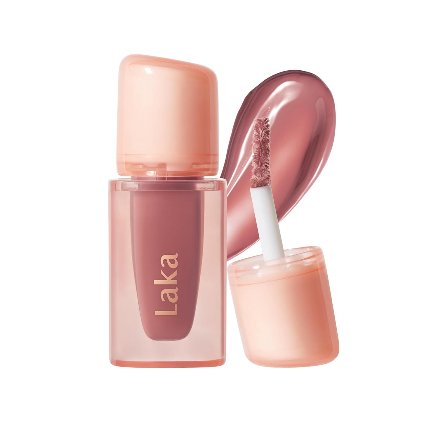 Laka Jelling Nude Gloss Mini, 1.9g/0.07oz, Aceite labial hidratante traslúcido sin manchas, no pegajoso, brillo nutritivo para un aspecto fresco y brillante, vegano, maquillaje de belleza limpia