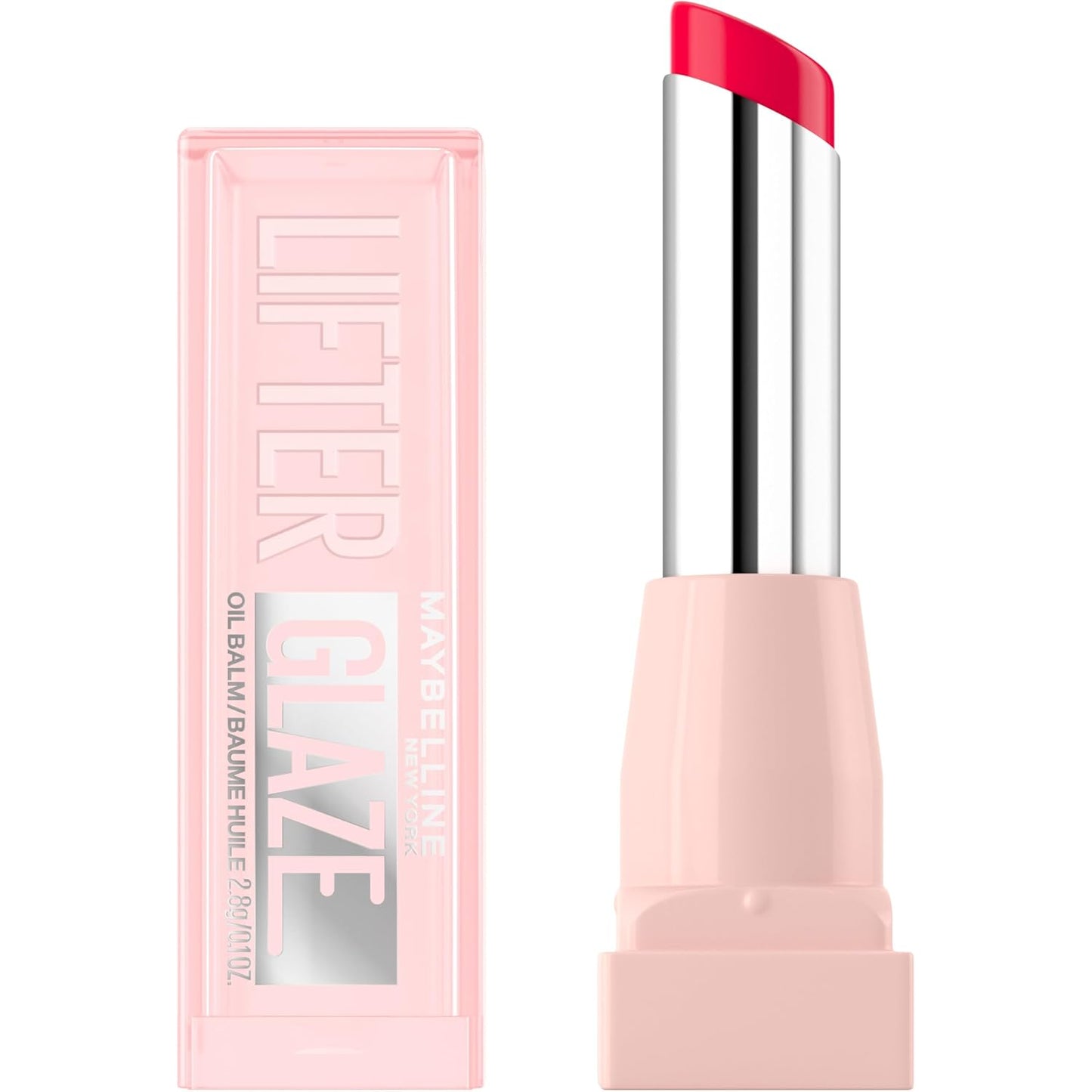 MAYBELLINE Lifter Glaze Oil Balm with Hyaluronic Acid and Hydrating Oil Blend, Lip Balm with 24HRs of Smooth, Moisturizing Shine, Pink Drip (Sheer Baby Pink)