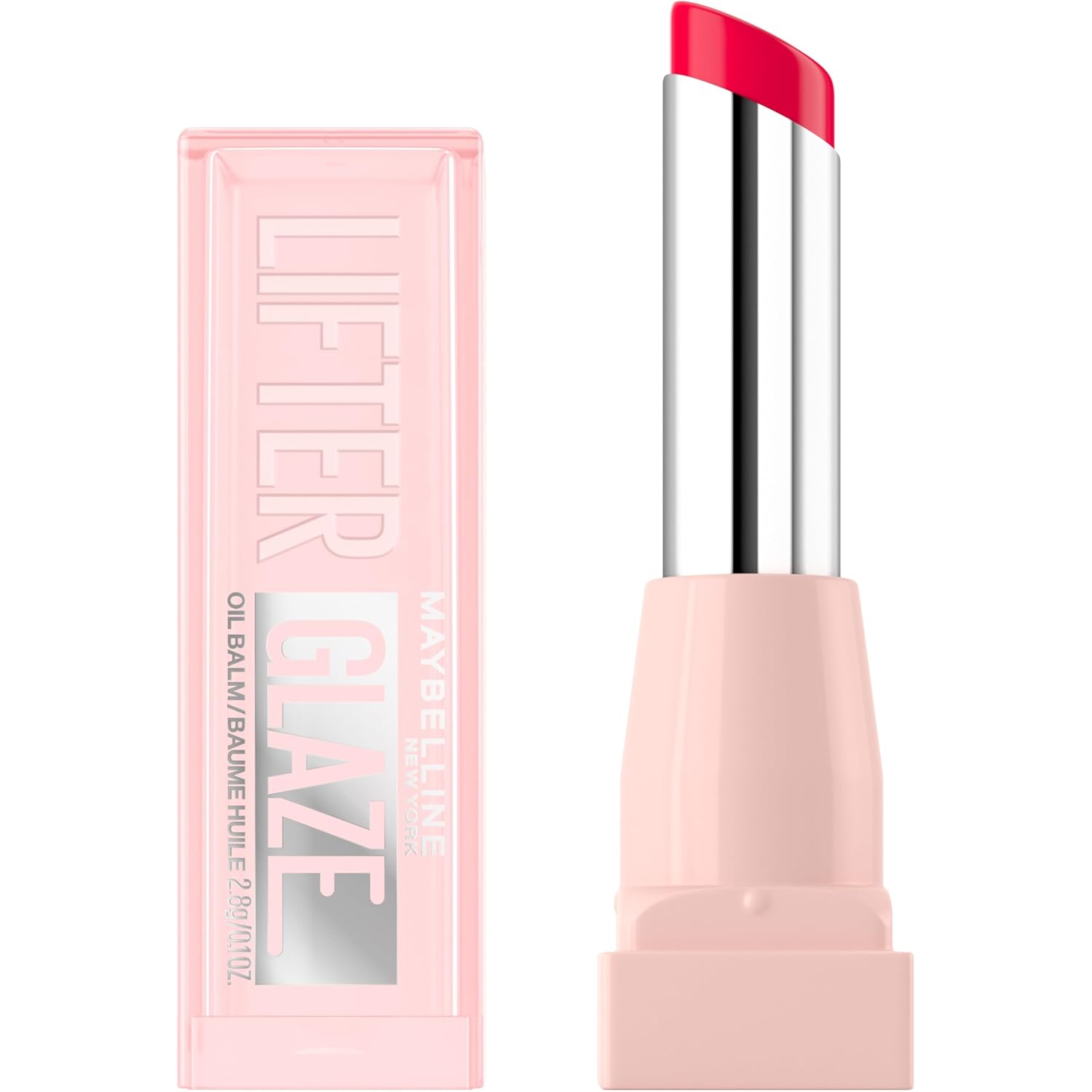 MAYBELLINE Lifter Glaze Oil Balm with Hyaluronic Acid and Hydrating Oil Blend, Lip Balm with 24HRs of Smooth, Moisturizing Shine, Pink Drip (Sheer Baby Pink)