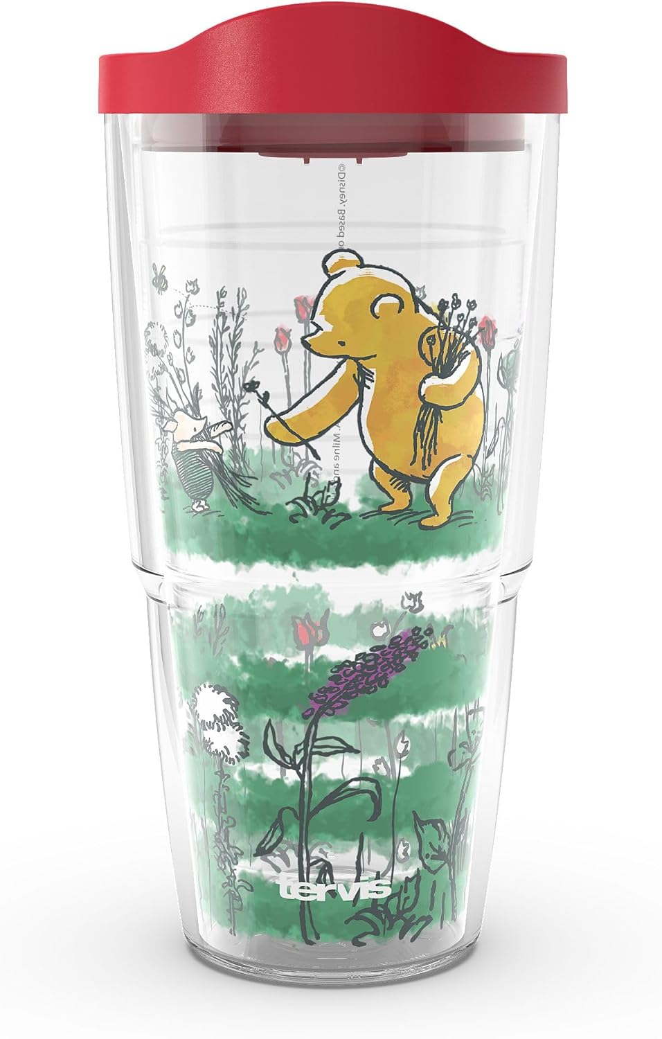 Tervis Disney - Vaso aislado de doble pared con aislamiento de Winnie The Pooh Forest Sketch hecho en Estados Unidos, mantiene las bebidas frías y calientes, 24 onzas, clásico
