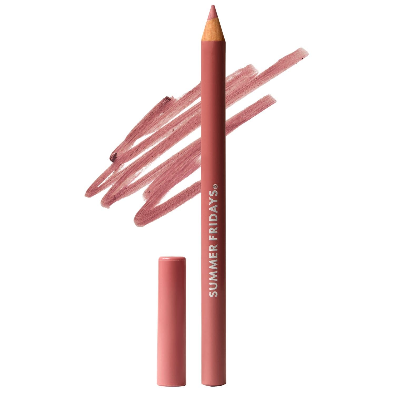 Summer Fridays SoftLine Lápiz delineador de labios, cremoso, de larga duración, mate, para definición esculpida, maquillaje infundido para cuidado de la piel con esferas de relleno hialurónico +