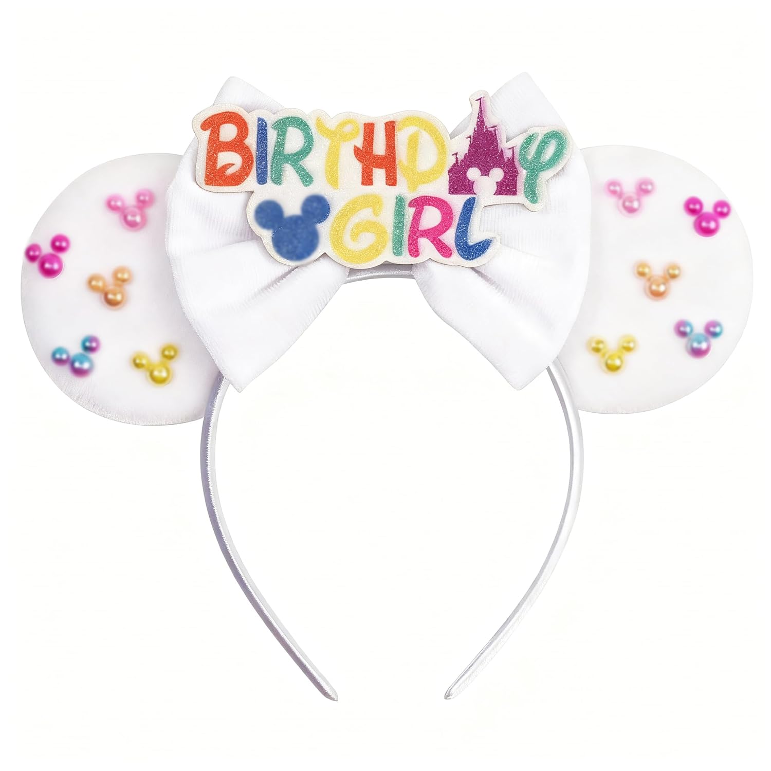 bianbaistar Colorida diadema de orejas de ratón inspirada en caramelos con purpurina brillante, perfecta para fiestas divertidas, eventos temáticos y celebraciones navideñas
