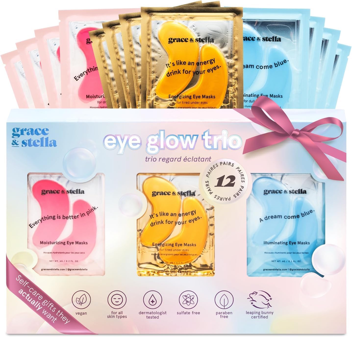grace & stella - Mascarilla para debajo de los ojos galardonada - Regalos para mujeres - Regalos para niñas adolescentes - Parches de gel para ojeras, ojos hinchados, bolsas debajo de los ojos