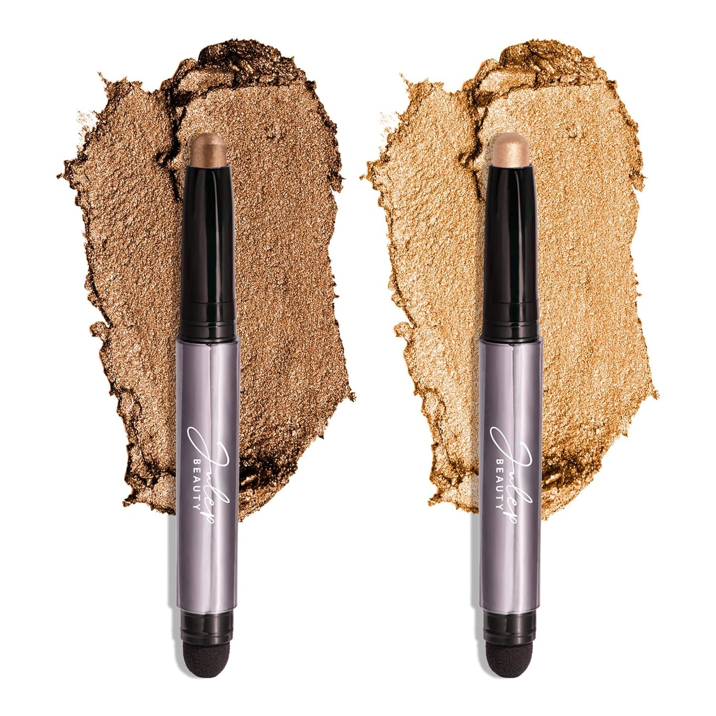 Julep - Sombra de ojos 101 de crema a polvo, impermeable, en barra de punta doble – De larga duración, a prueba de arrugas, fácil de aplicar con difuminante incorporado - Perla y Rosa brillante