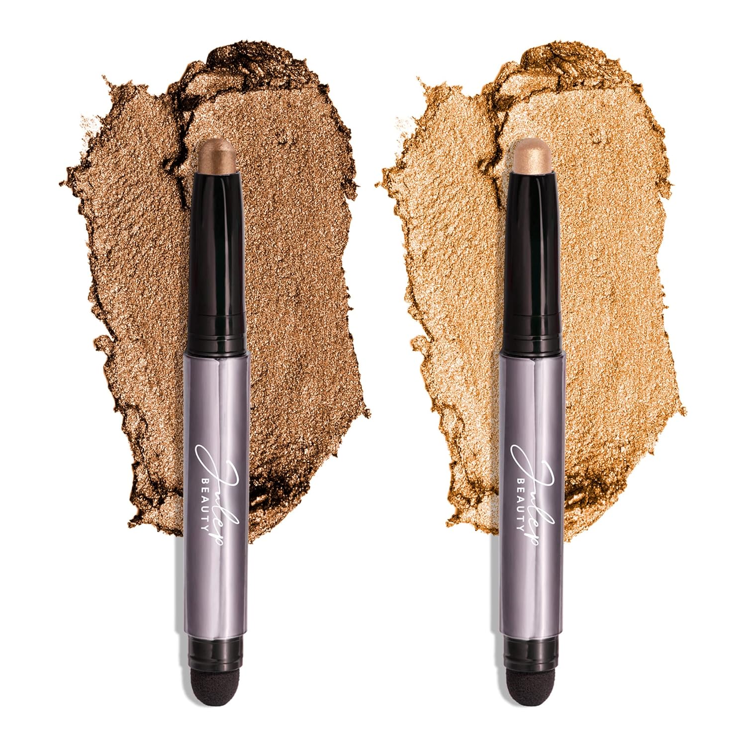 Julep - Sombra de ojos 101 de crema a polvo, impermeable, en barra de punta doble – De larga duración, a prueba de arrugas, fácil de aplicar con difuminante incorporado - Perla y Rosa brillante