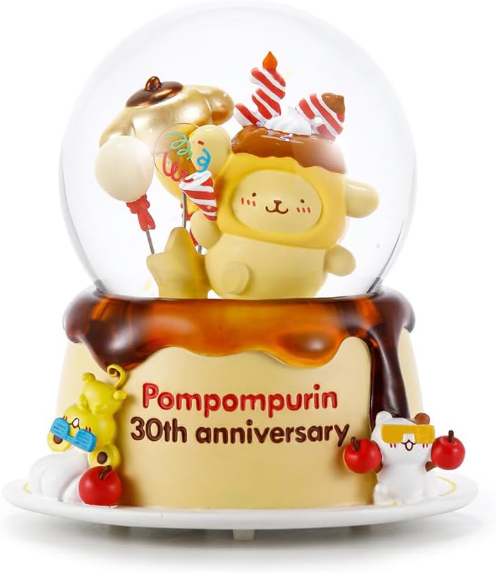 Sanrio Characters x JARLL KT22113-JP Cinnamon Roll Christmas Sleigh Snow Globe Music Box Interior Figurine Decoration Present Wedding Gift Birthday Approx. 7.1 inches (18 cm) Height