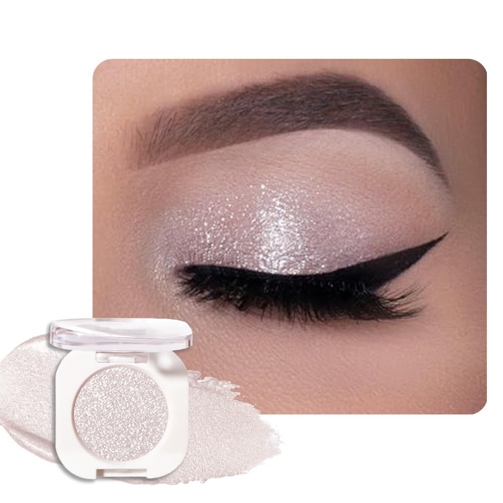 Sombra de Ojos Soltera con Destello de Champán, Sombra de Ojos Mini Liviana y Mezclable para Mujeres Mayores, Paleta de Maquillaje de Sombra de Ojos Monocromática Pigmentada Impermeable