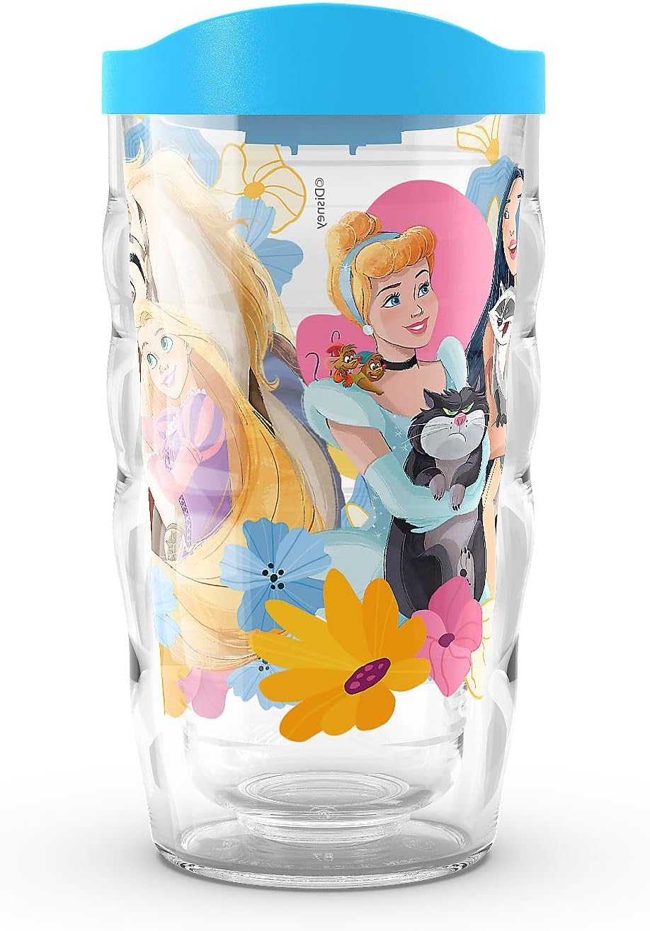 Tervis Venture Lite Disney - Vaso aislado de doble pared hecho en Estados Unidos, diseño Princess Paradise, mantiene las bebidas frías y calientes, botella para agua, 24 onzas, clásico