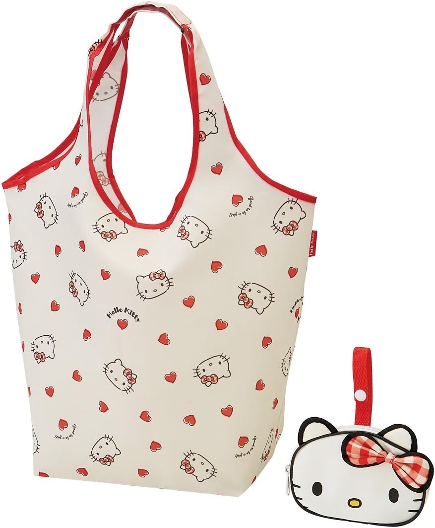 Skater KBS42P Shopping Bag with Pouch, Eco Bag, My Melody Sanrio, W x H x D: 16.5 x 12.6 x 7.1 inches (420 x 320 x 180 mm)