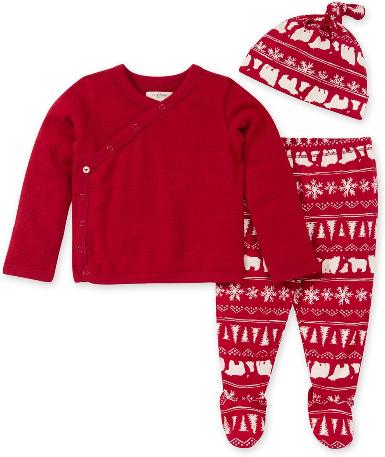 Burt's Bees Baby conjunto de bebé para niñas unisex Take Me Home, paquete de 3 piezas: top, pantalón y gorro