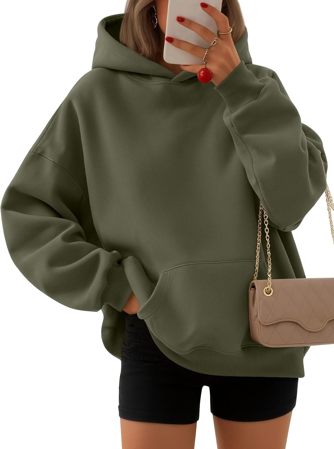EFAN - Sudadera con capucha para mujer - Sudadera de vellón sobredimensionada con mangas largas para otoño e invierno, ropa de moda inspirada en el estilo Y2K