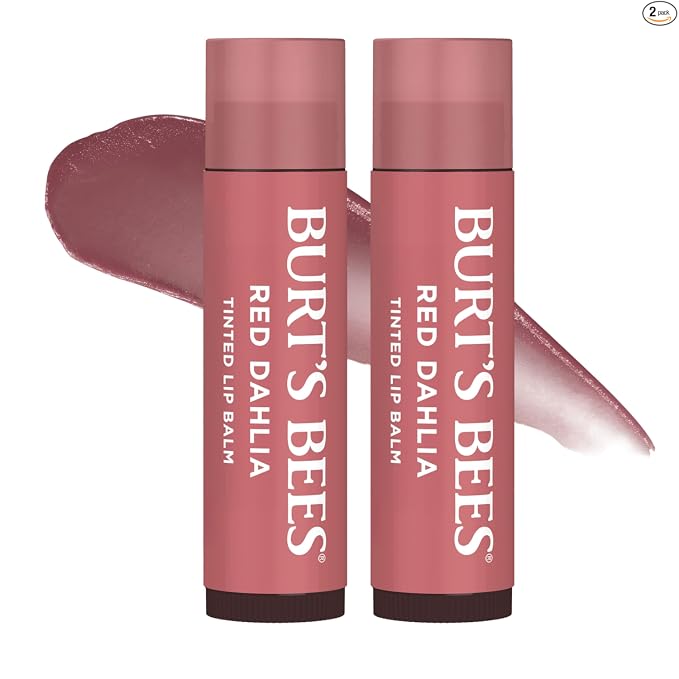Burt's Bees Bálsamo labial con color con fórmula de bálsamo tintado 2 en 1 de larga duración, color infundido con manteca de karité profundamente hidratante para un acabado natural y acumulable, suave