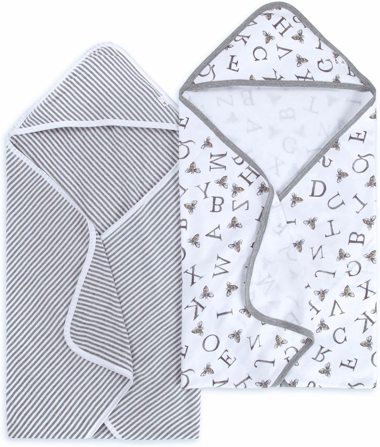 Toalla orgánica con capucha de una sola capa para bebé de Burt's Bees Baby, Paquete de 2, Pequeños patos | Toalla con capucha de algodón 100% orgánico de rizo suave y absorbente que es duradera y suave, mide 29 x 29 pulgadas