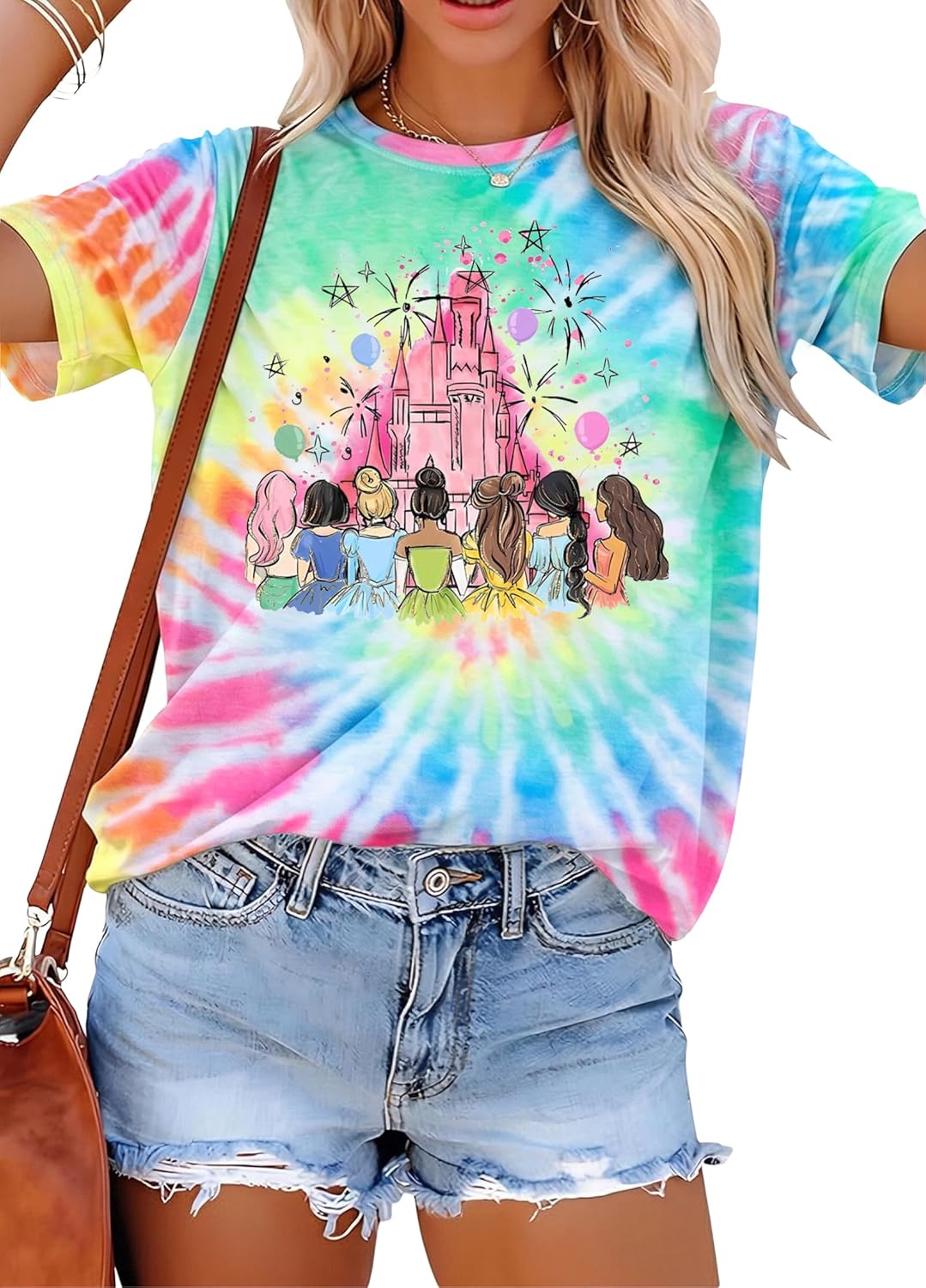 Camisetas de princesa mágica para mujer: camiseta de Magic Kingdom, camiseta de princesa, divertida camiseta familiar para vacaciones, camiseta casual para vacaciones