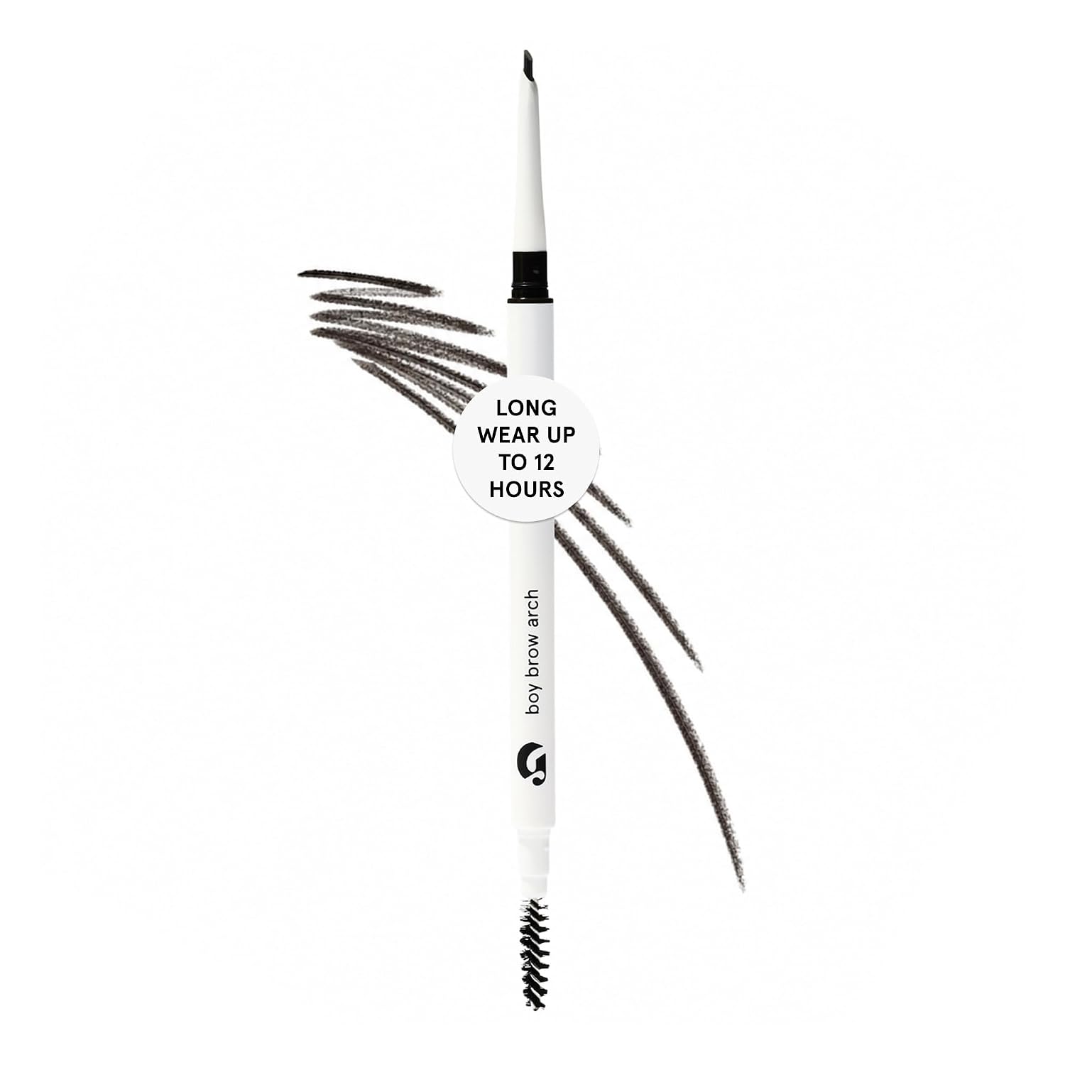 Glossier Boy Brow Arch, Cool Dark Brown Eyebrow Pencil - 2-in-1 Dual-Tip Precision & Fill, Thin Mechanical Brow Pencil, Cream Pomade for Smudge-Resistant Longwear Hair-Like Strokes, Fills Sparse Areas