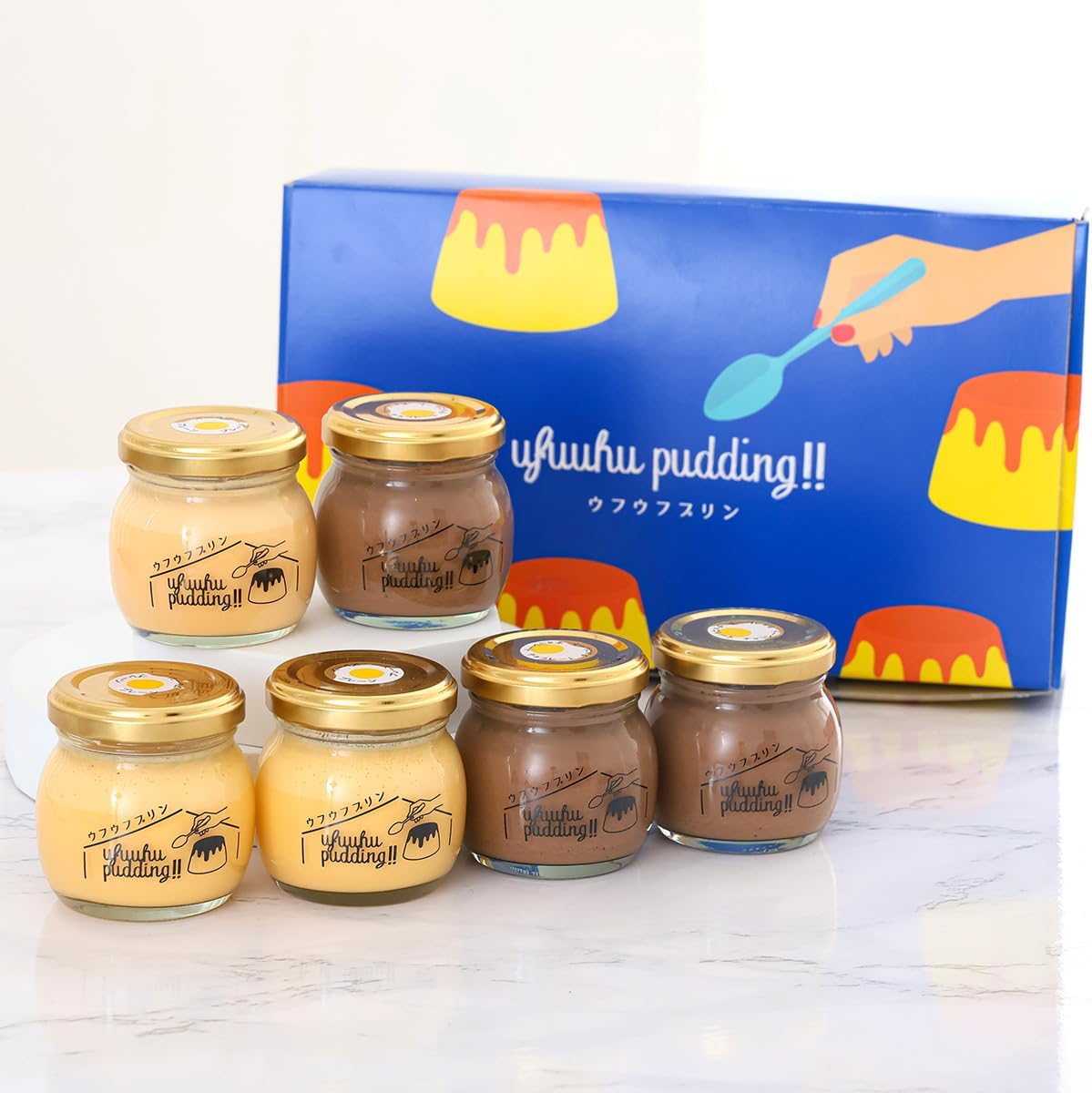 Gift Pudding (Ufuf Garden Scalloped Raw Pudding) Dessert, Sweets, Gift, Ordered Sweets (Gift Japanese Pudding, 6 Pieces)