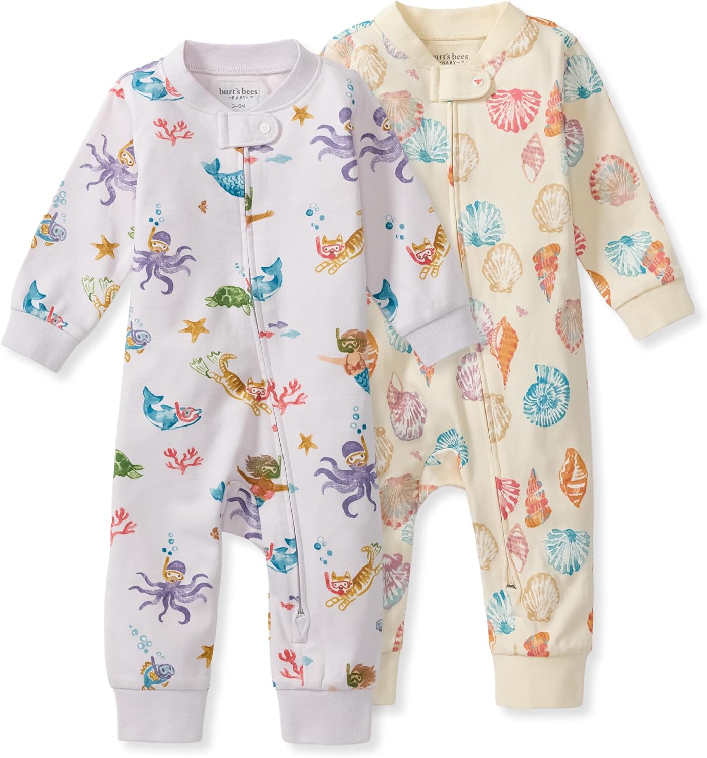 Burt's Bees Baby Pijama unisex para dormir y jugar, pijama de una pieza con cremallera sin pies | Soft organic cotton footed sleep & play features a loose, relaxed fit and 2-way zipper for easy nighttime changes