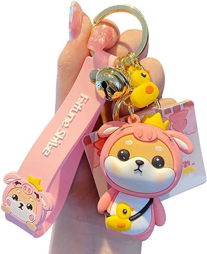 [AIXUAN] Cute Idea Chinese Zodiac Motif Lucky Animal Shiba Inu Pendant Keychain Keychain, Keyring Lovers Valentine's Day Present Pendant Handbag Rucksack Car Key Wrist Strap (Dog)