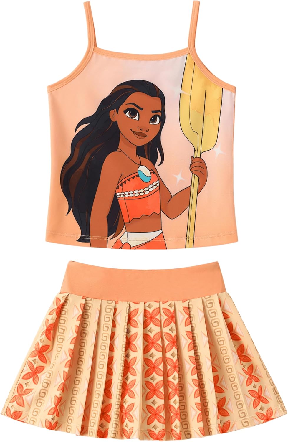 Disney Minnie Frozen Stitch Princess - Conjunto de falda de tenis para niñas pequeñas, camisola atlética y falda pantalón de 2 piezas, 2-9 años