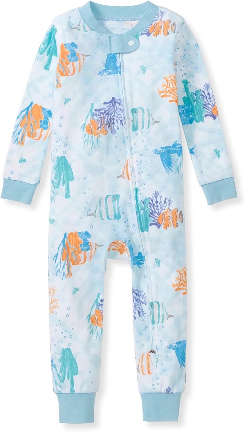 Burt's Bees Baby Unisex Footless Sleeper Pajama, 1-Pc Zip-Up Footie Pajama | Snug-fit organic cotton footless PJs features an easy 2-way zipper for easy nighttime changes