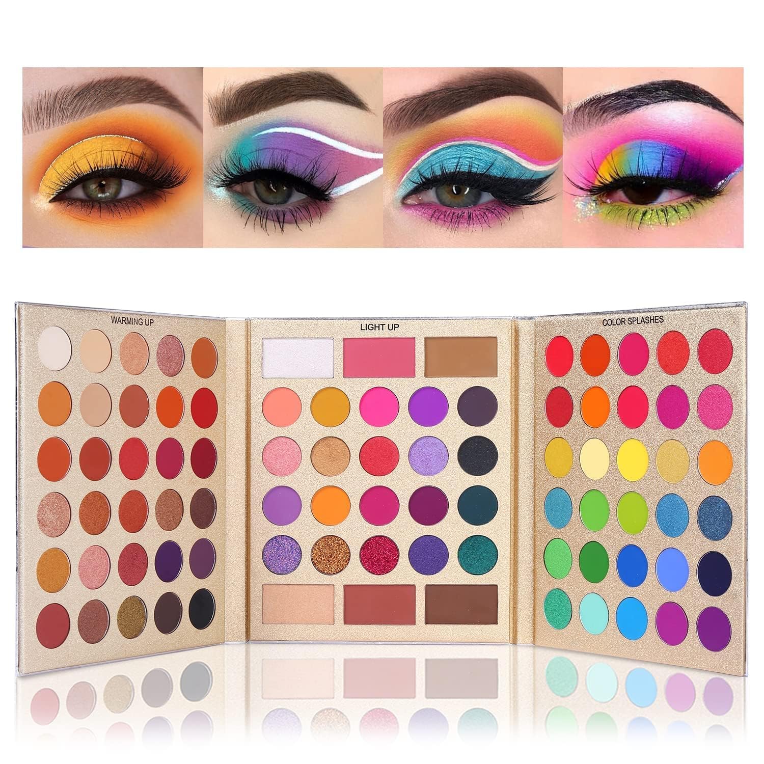 UCANBE Eyeshadow Palette with 15Pcs Brushes Makeup Set, Pigmented 86 Colors Make Up Sets Valentine's Day Gift, Matte Shimmer Glitter Eye Shadow Pallet Highlighter Contour Blush Powder Brush Beauty Kit
