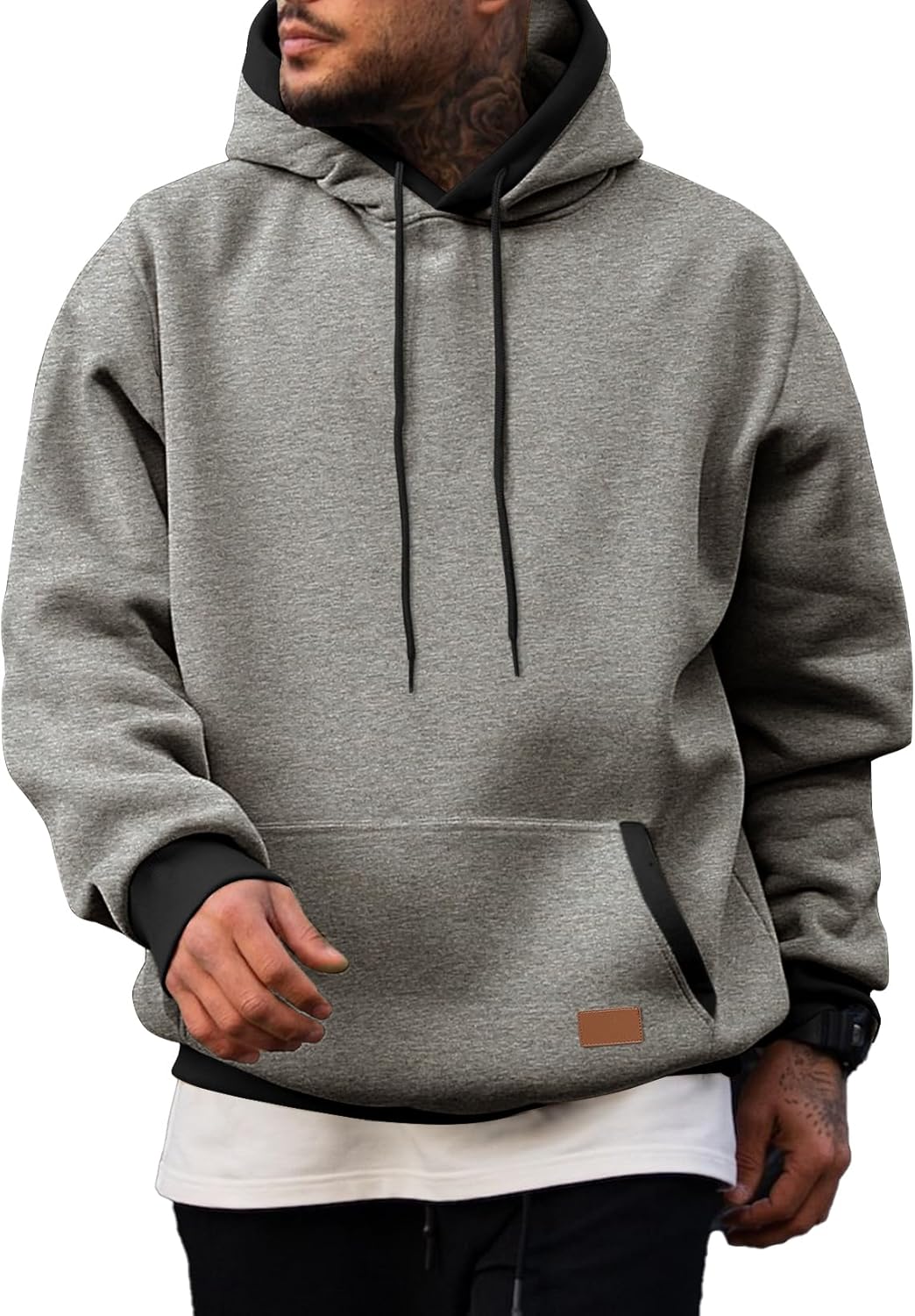 JMIERR - Sudaderas con capucha de algodón para hombre, casuales, de manga larga, con cordón, de forro polar, con bolsillos